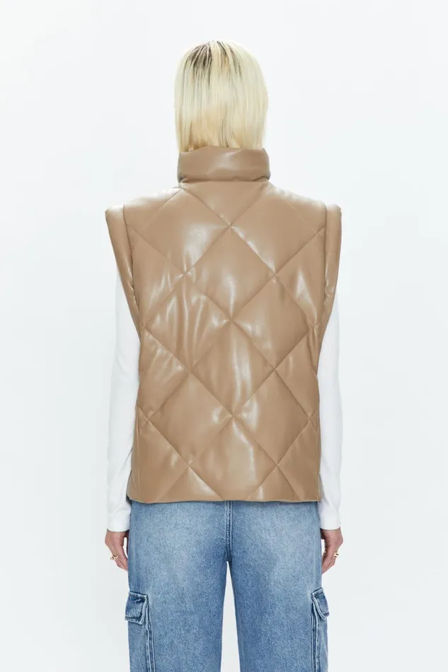 Pistola Denim Candice Puffer Vest 8211 Chai Women Jackets and Outerwear