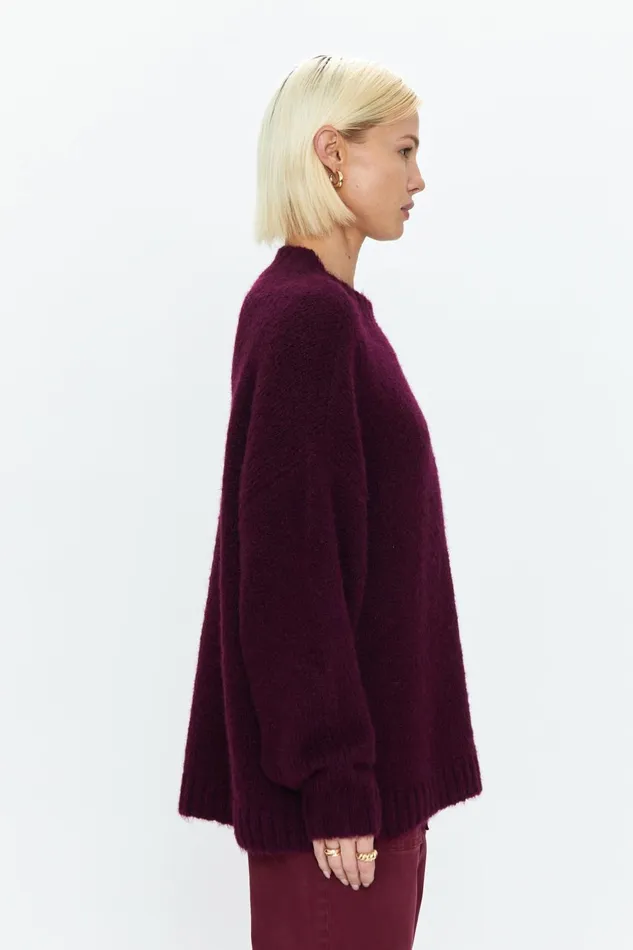 Pistola Denim Carlen Mock Neck Sweater 8211 Aubergine Women Sweaters and Knits