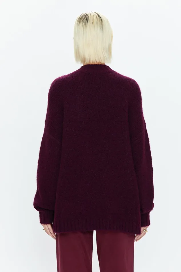 Pistola Denim Carlen Mock Neck Sweater 8211 Aubergine Women Sweaters and Knits