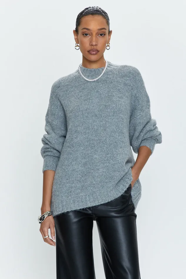 Pistola Denim Carlen Mock Neck Sweater 8211 Heather Grey Women Sweaters and Knits Pistola Denim Carlen Mock Neck Sweater 8211 Heather Grey Women Sweaters and Knits