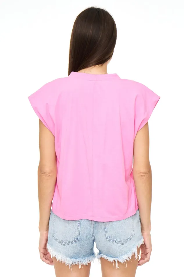 Pistola Denim Carson VNeck Muscle Tee 8211 Flamingo Women Tops