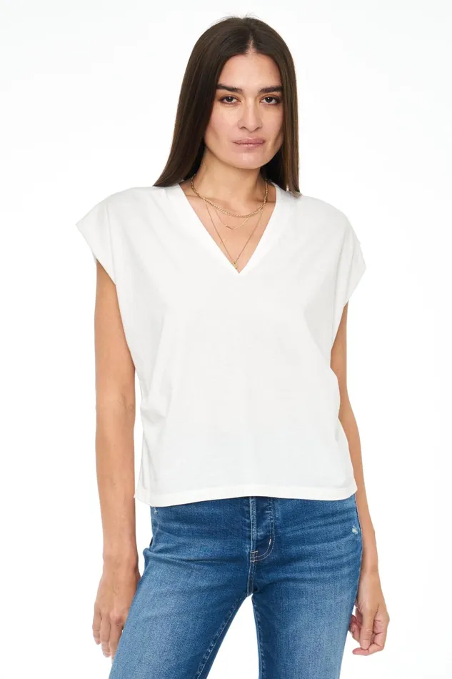 Pistola Denim Carson VNeck Muscle Tee 8211 Le Blanc Women Tops