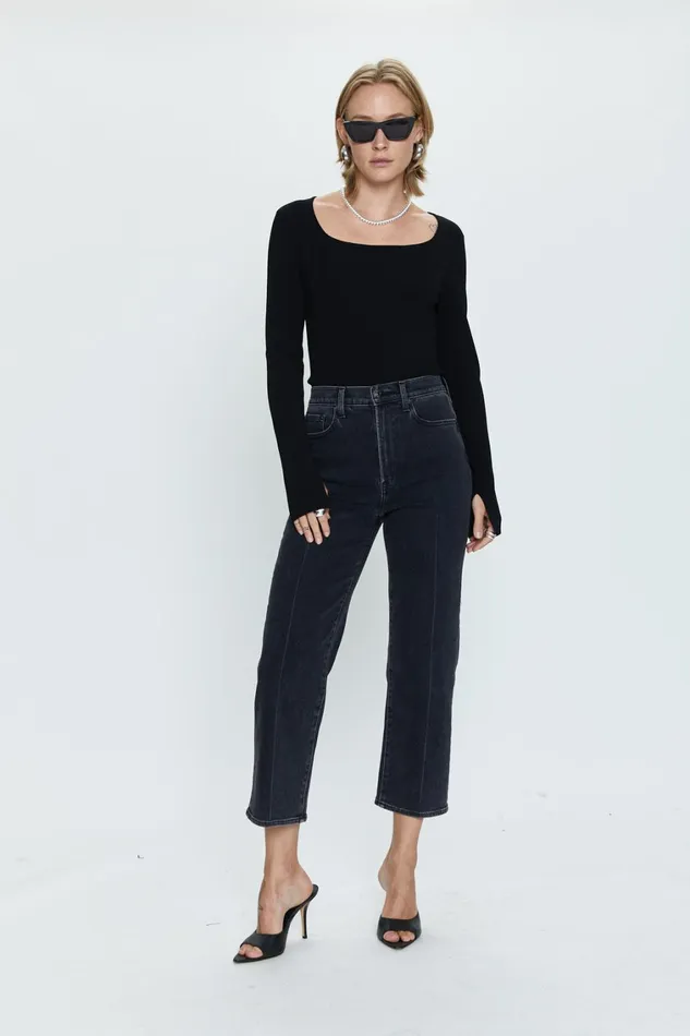 Pistola Denim Cassie Crop Super High Rise Straight 8211 Black Box Women Denim Pistola Denim Cassie Crop Super High Rise Straight 8211 Black Box Women Denim