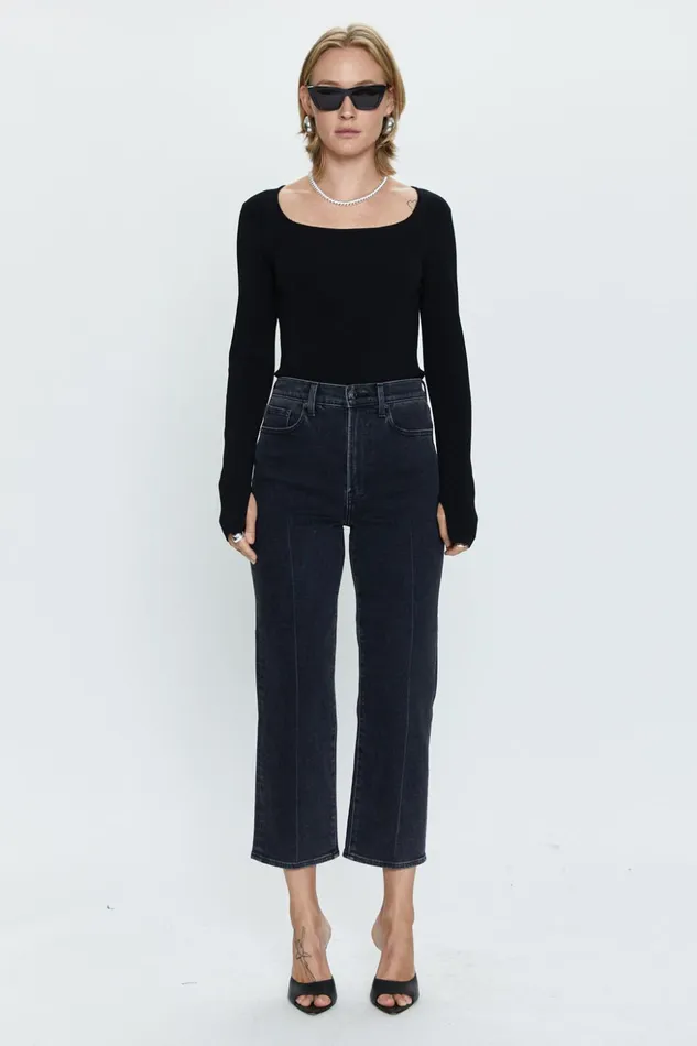 Pistola Denim Cassie Crop Super High Rise Straight 8211 Black Box Women Denim