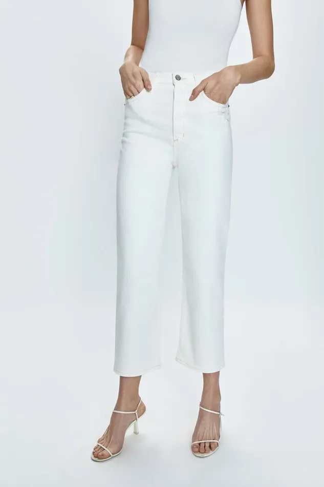Pistola Denim Cassie Crop Super High Rise Straight Crop 8211 Sand Vintage Women Denim