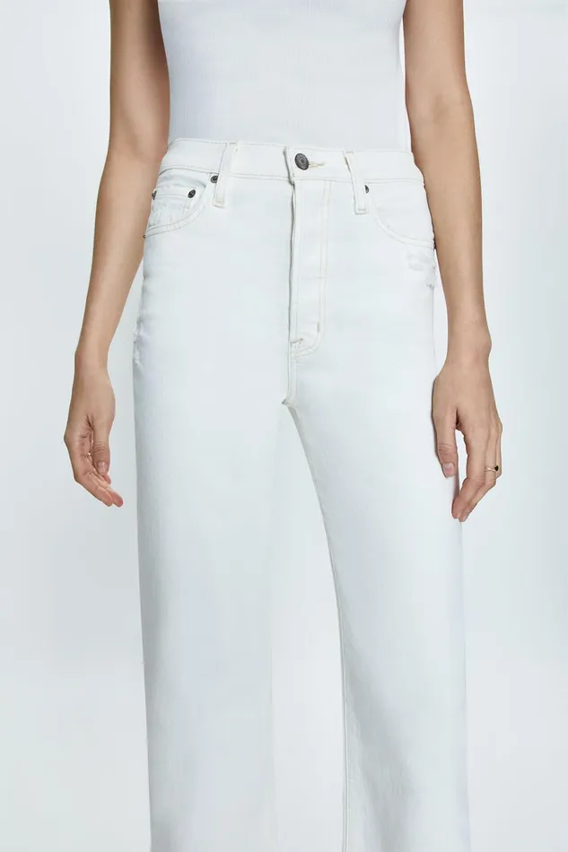 Pistola Denim Cassie Crop Super High Rise Straight Crop 8211 Sand Vintage Women Denim