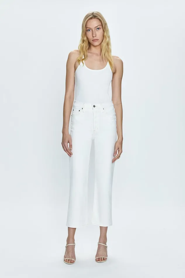 Pistola Denim Cassie Crop Super High Rise Straight Crop 8211 Sand Vintage Women Denim