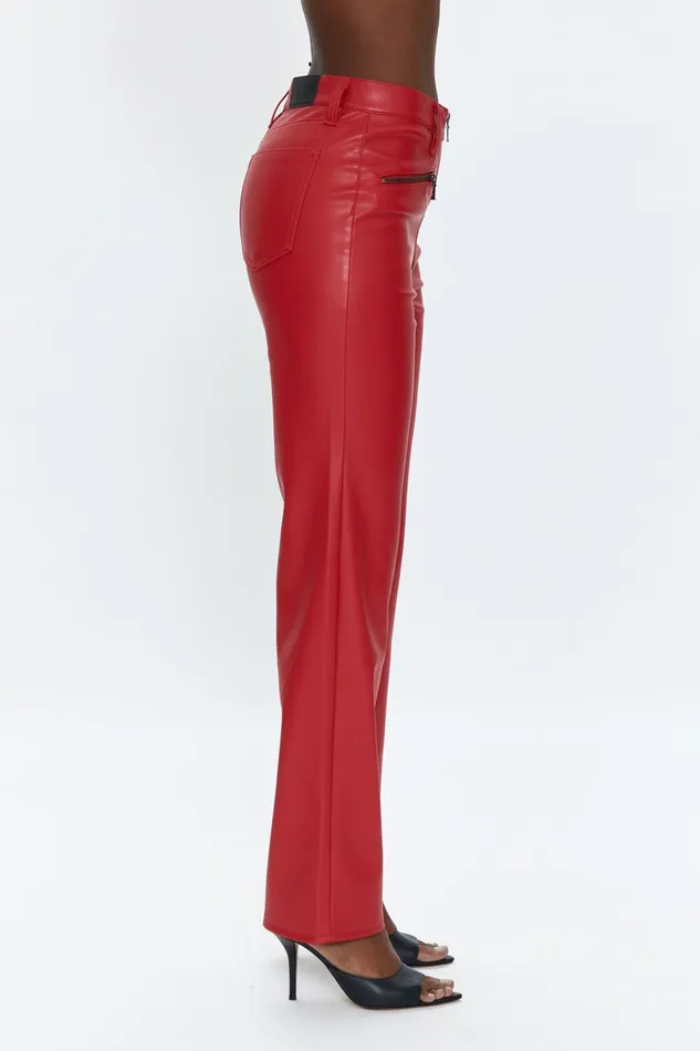 Pistola Denim Cassie Exposed Zipper Super High Rise Straight 8211 Garnet Women Pants