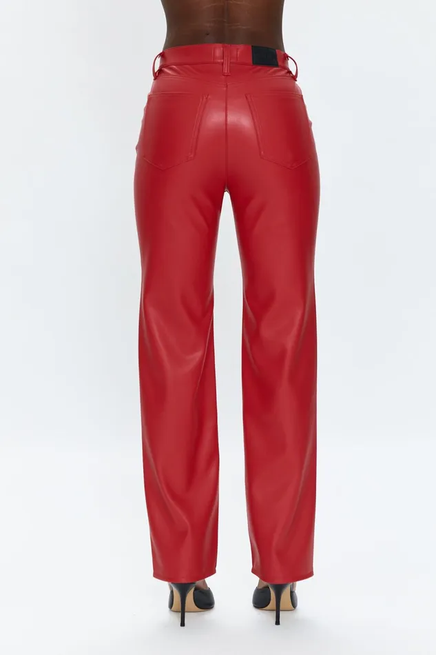 Pistola Denim Cassie Exposed Zipper Super High Rise Straight 8211 Garnet Women Pants