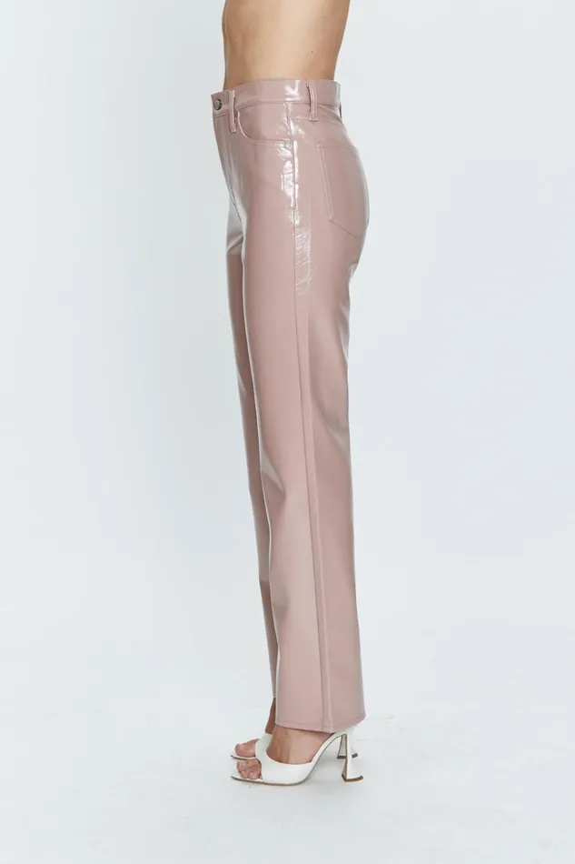 Pistola Denim Cassie Super High Rise Straight 8211 Mellow Rose Vinyl Women Pants