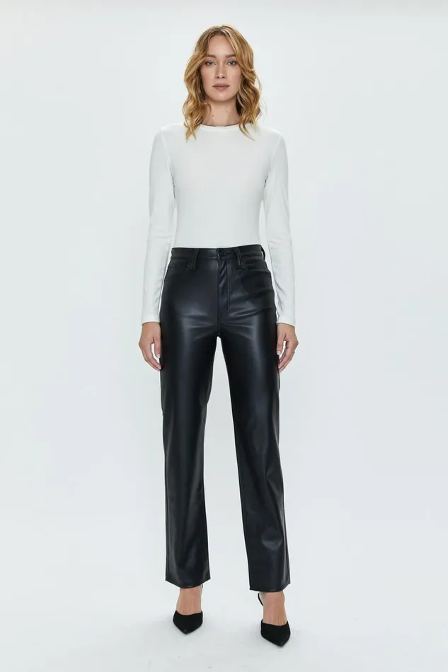 Pistola Denim Cassie Super High Rise Straight 8211 Slate Black Women Pants