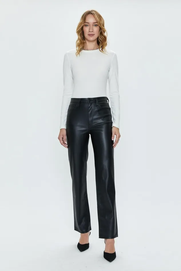 Pistola Denim Cassie Super High Rise Straight 8211 Slate Black Women Pants