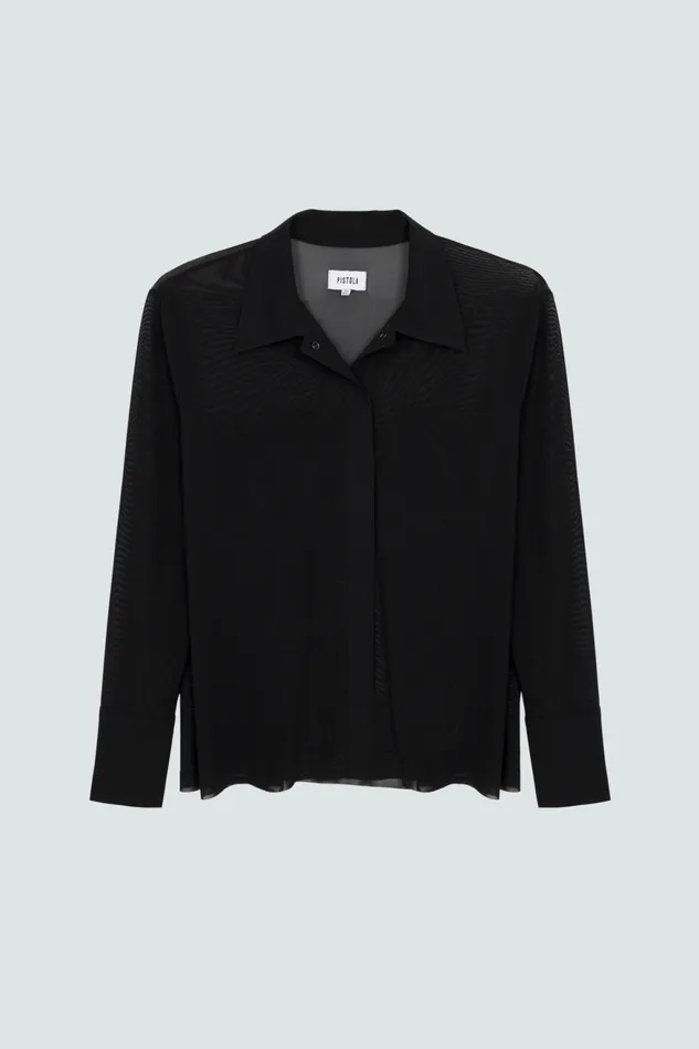 Pistola Denim Celine Long Sleeve Button Down 8211 Noir Women Tops