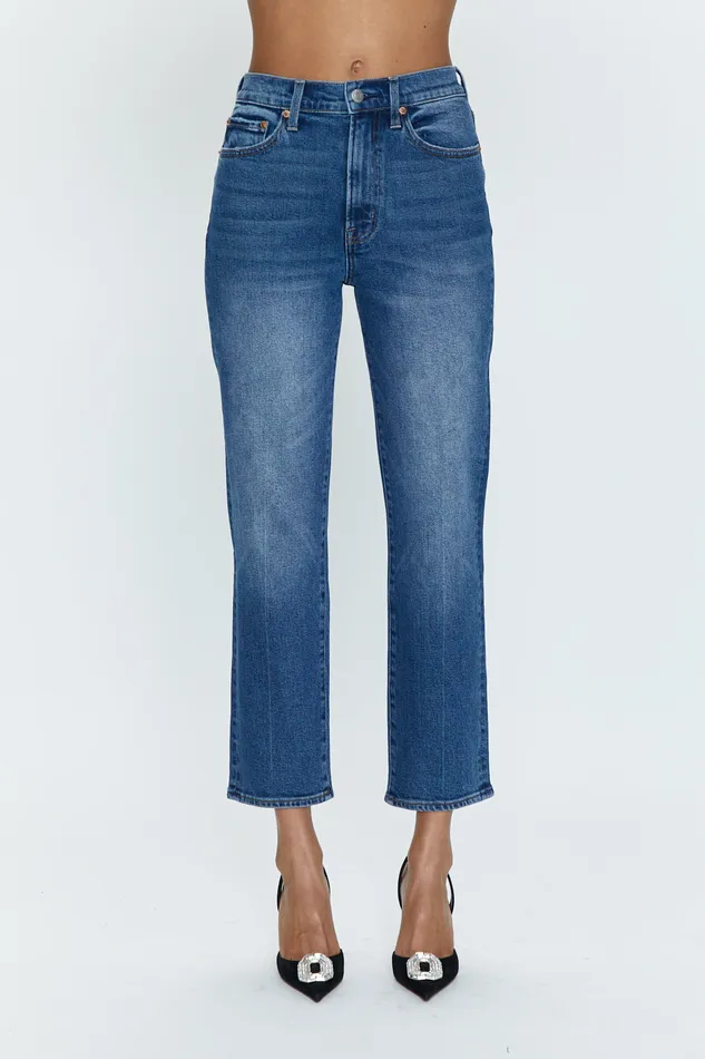 Pistola Denim Charlie High Rise Classic Straight Ankle 8211 Augustus Women Denim