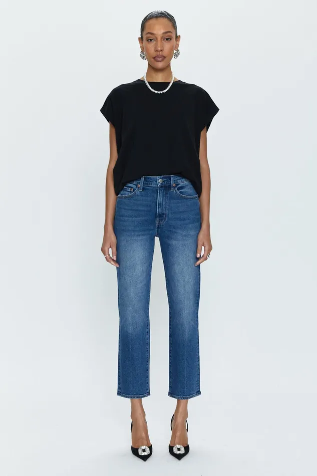 Pistola Denim Charlie High Rise Classic Straight Ankle 8211 Augustus Women Denim