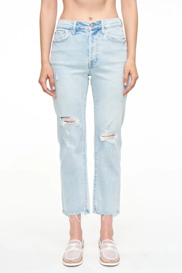 Pistola Denim Charlie High Rise Classic Straight Ankle 8211 Hilo Distressed Women Denim