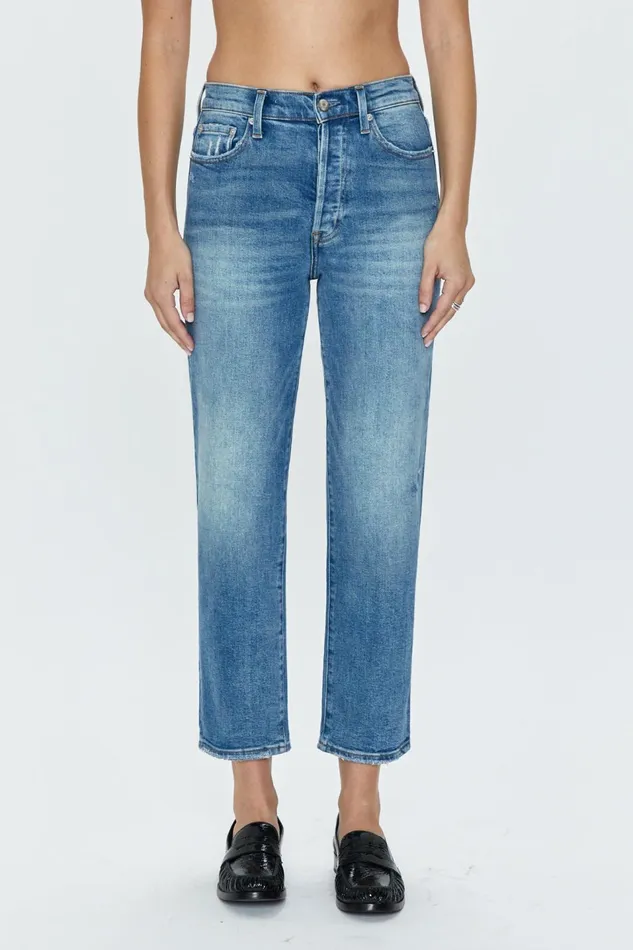 Pistola Denim Charlie High Rise Classic Straight Ankle 8211 Spruce Women Denim