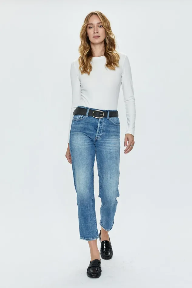 Pistola Denim Charlie High Rise Classic Straight Ankle 8211 Spruce Women Denim