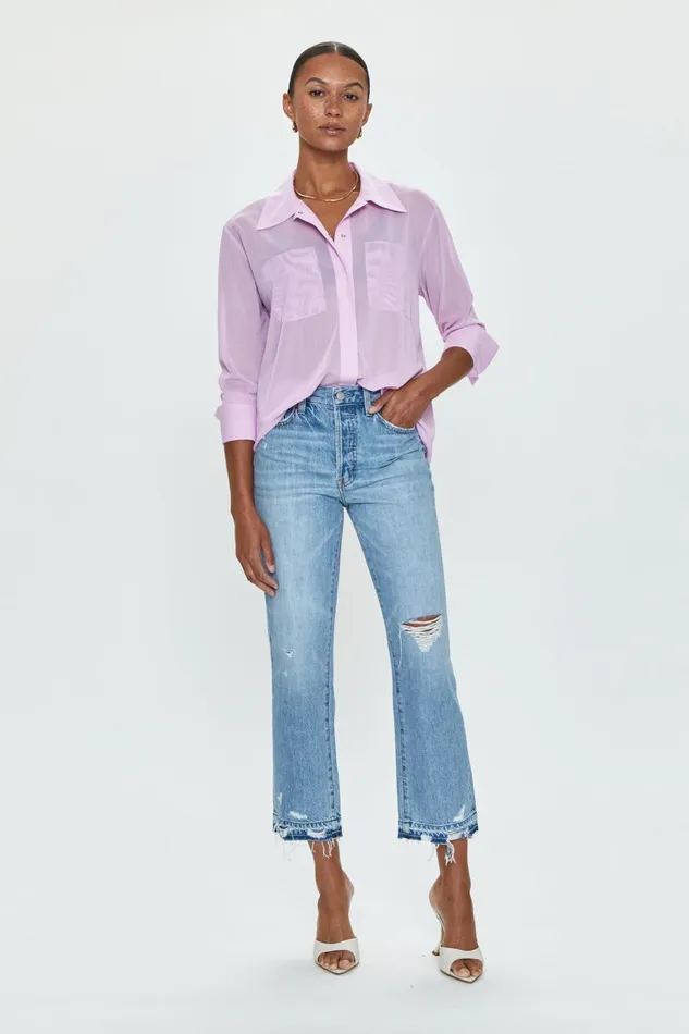 Pistola Denim Charlie High Rise Straight 8211 Scenic Distressed Women Denim
