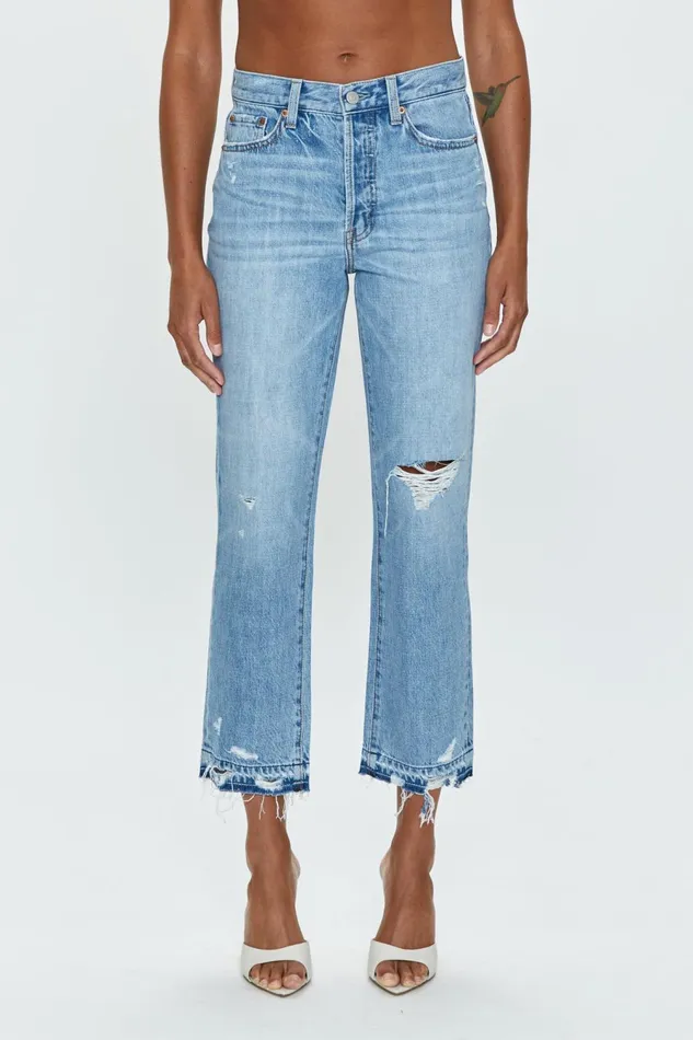 Pistola Denim Charlie High Rise Straight 8211 Scenic Distressed Women Denim