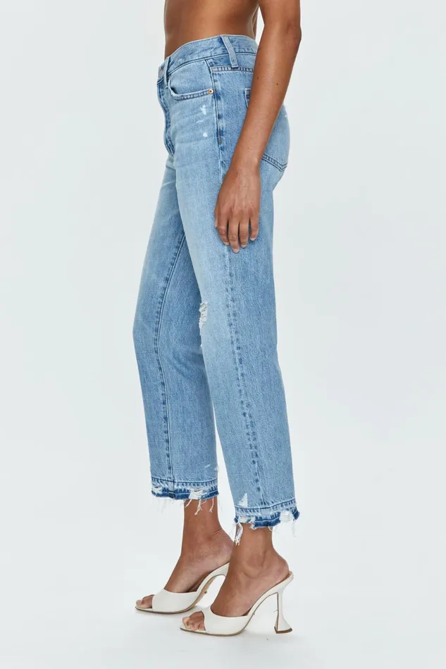 Pistola Denim Charlie High Rise Straight 8211 Scenic Distressed Women Denim