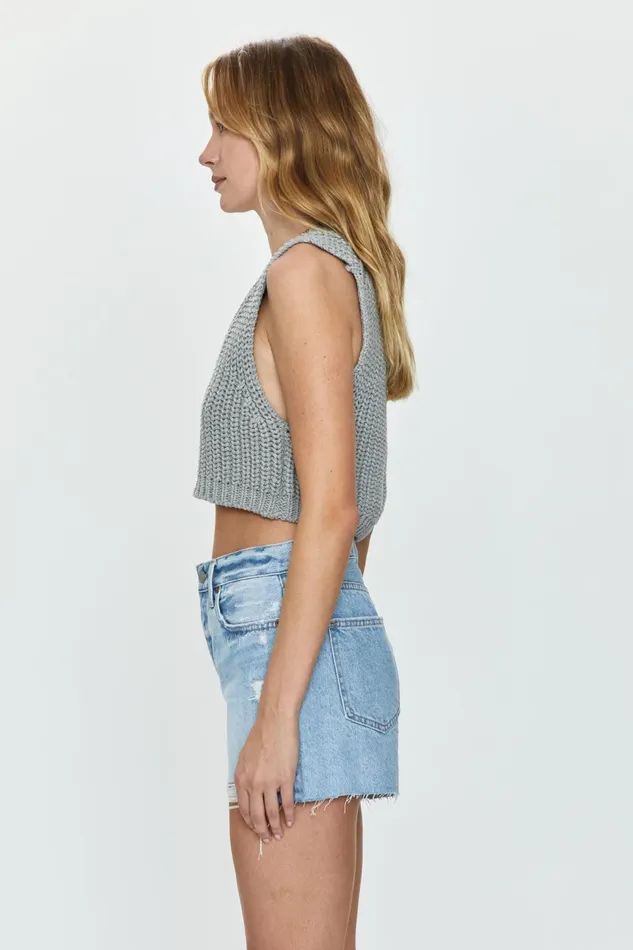 Pistola Denim Cora Knit Vest 8211 Light Grey Women Tops