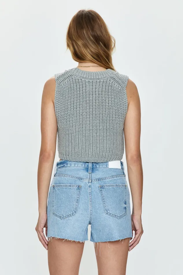 Pistola Denim Cora Knit Vest 8211 Light Grey Women Tops
