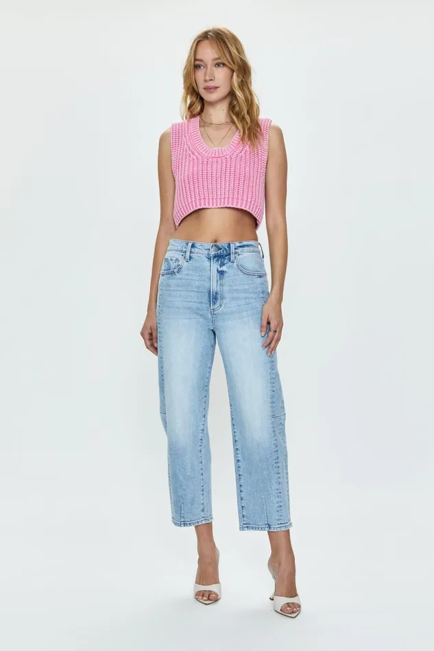 Pistola Denim Cora Knit Vest 8211 Pink Cosmos Women Tops
