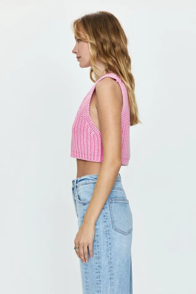 Pistola Denim Cora Knit Vest 8211 Pink Cosmos Women Tops