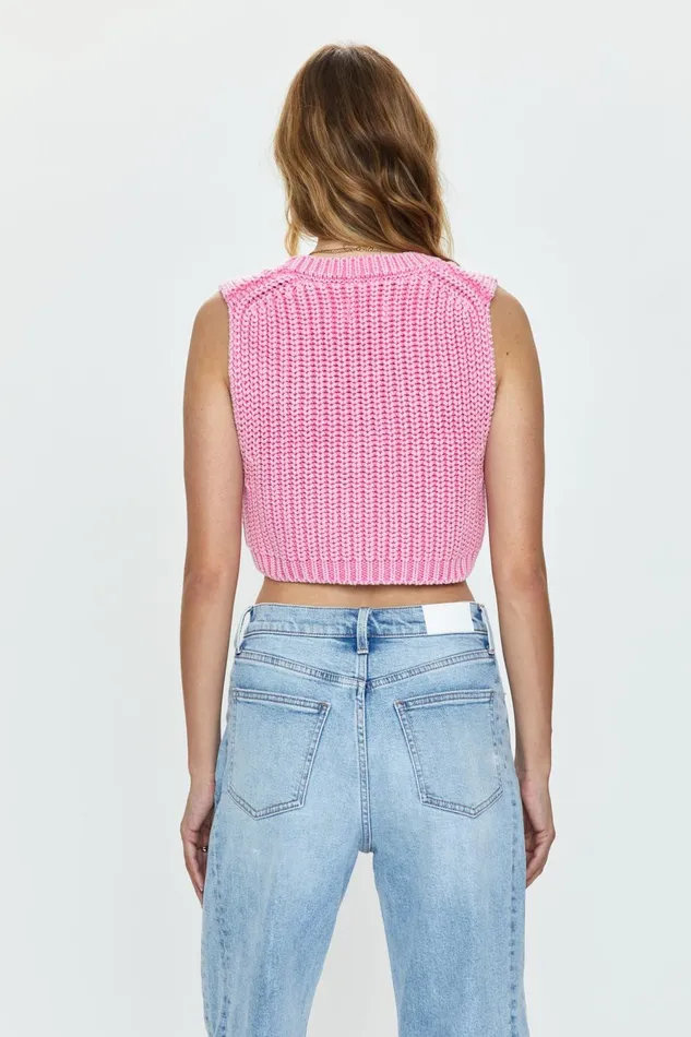 Pistola Denim Cora Knit Vest 8211 Pink Cosmos Women Tops