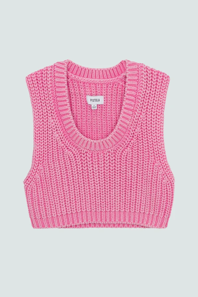 Pistola Denim Cora Knit Vest 8211 Pink Cosmos Women Tops