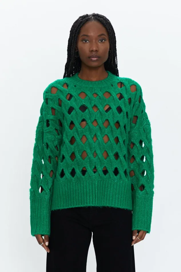 Pistola Denim Darya Open Knit Pullover Sweater 8211 Evergreen Women Sweaters and Knits Pistola Denim Darya Open Knit Pullover Sweater 8211 Evergreen Women Sweaters and Knits