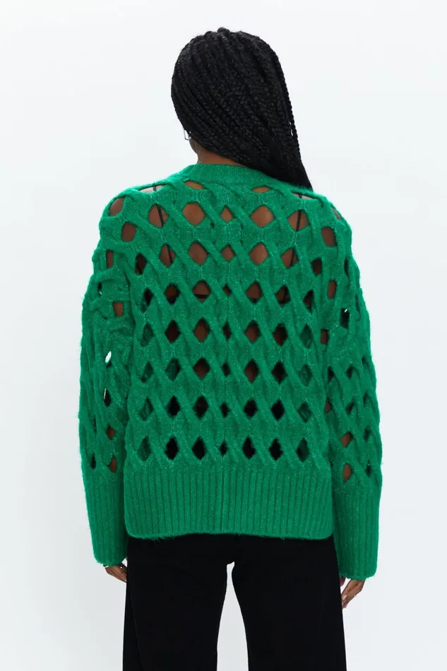 Pistola Denim Darya Open Knit Pullover Sweater 8211 Evergreen Women Sweaters and Knits