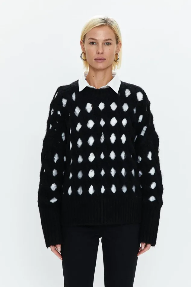 Pistola Denim Darya Open Knit Pullover Sweater 8211 Midnight Women Sweaters and Knits Pistola Denim Darya Open Knit Pullover Sweater 8211 Midnight Women Sweaters and Knits