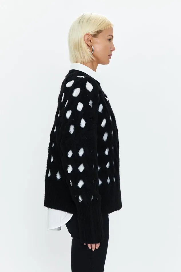 Pistola Denim Darya Open Knit Pullover Sweater 8211 Midnight Women Sweaters and Knits