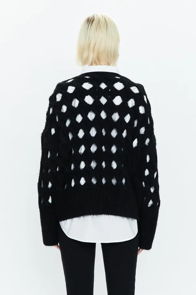 Pistola Denim Darya Open Knit Pullover Sweater 8211 Midnight Women Sweaters and Knits