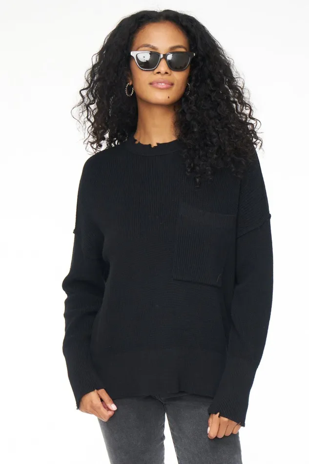 Pistola Denim Darya Oversized Crewneck Pullover 8211 Midnight Women Tops