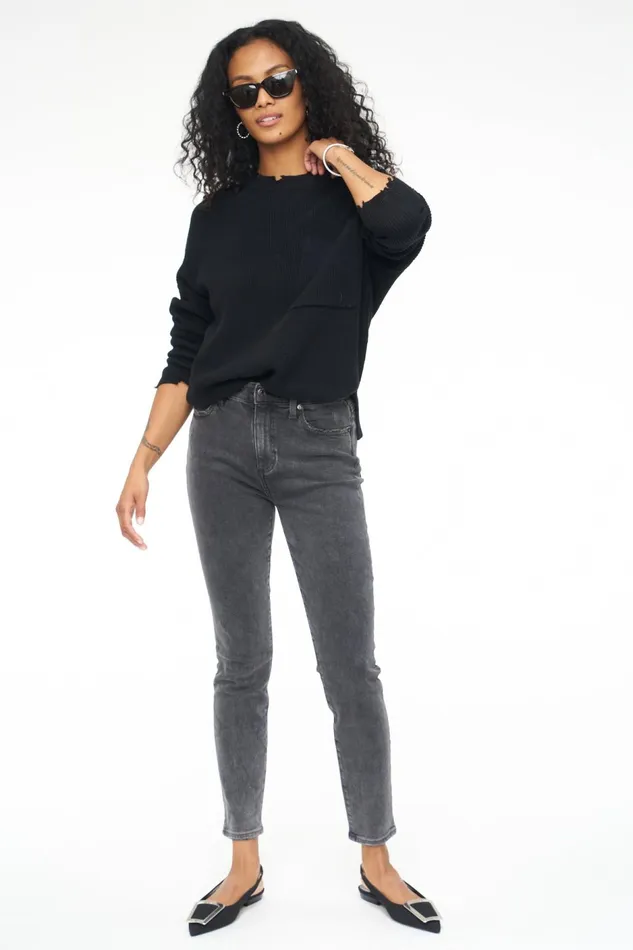 Pistola Denim Darya Oversized Crewneck Pullover 8211 Midnight Women Tops