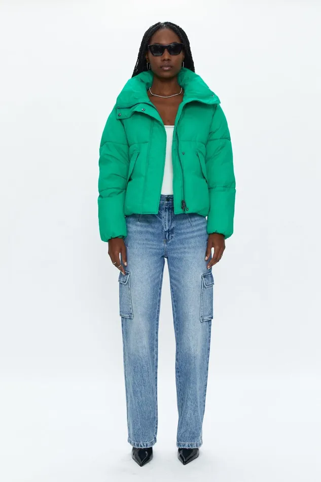 Pistola Denim Donovan Swing Puffer Jacket 8211 Evergreen Women Jackets and Outerwear