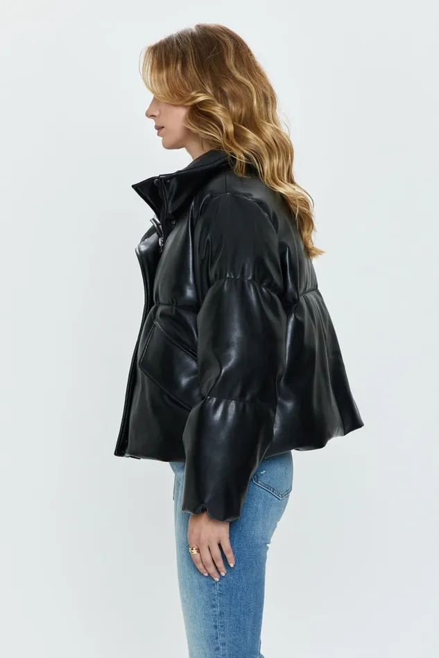 Pistola Denim Donovan Swing Puffer Jacket 8211 Noir Women Jackets and Outerwear