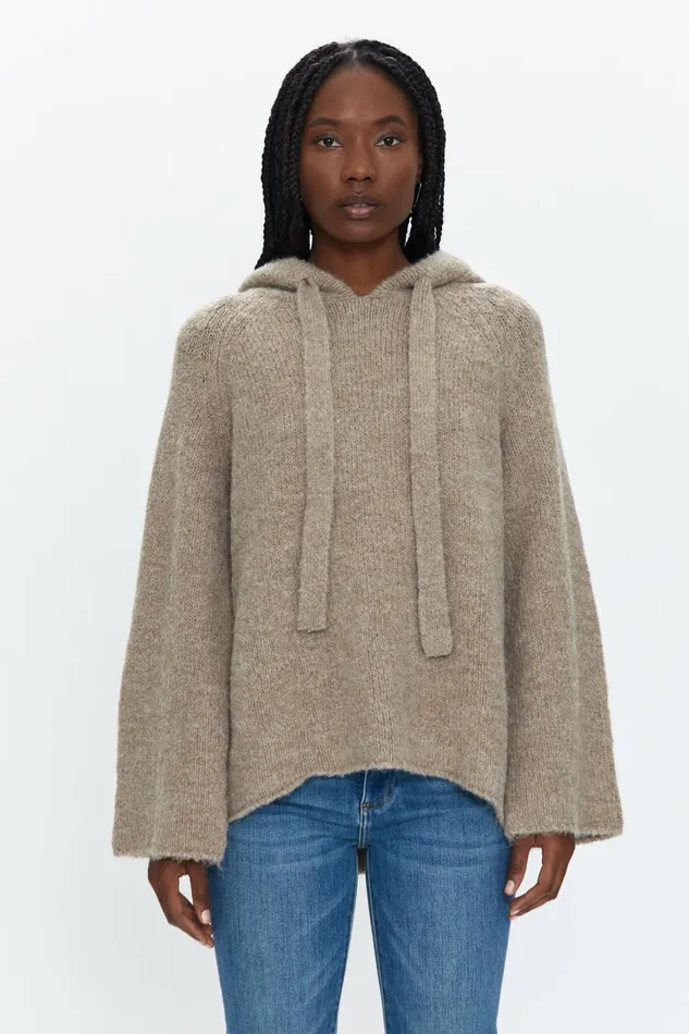 Pistola Denim Elena Oversized Hoodie 8211 Taupe Women Sweaters and Knits