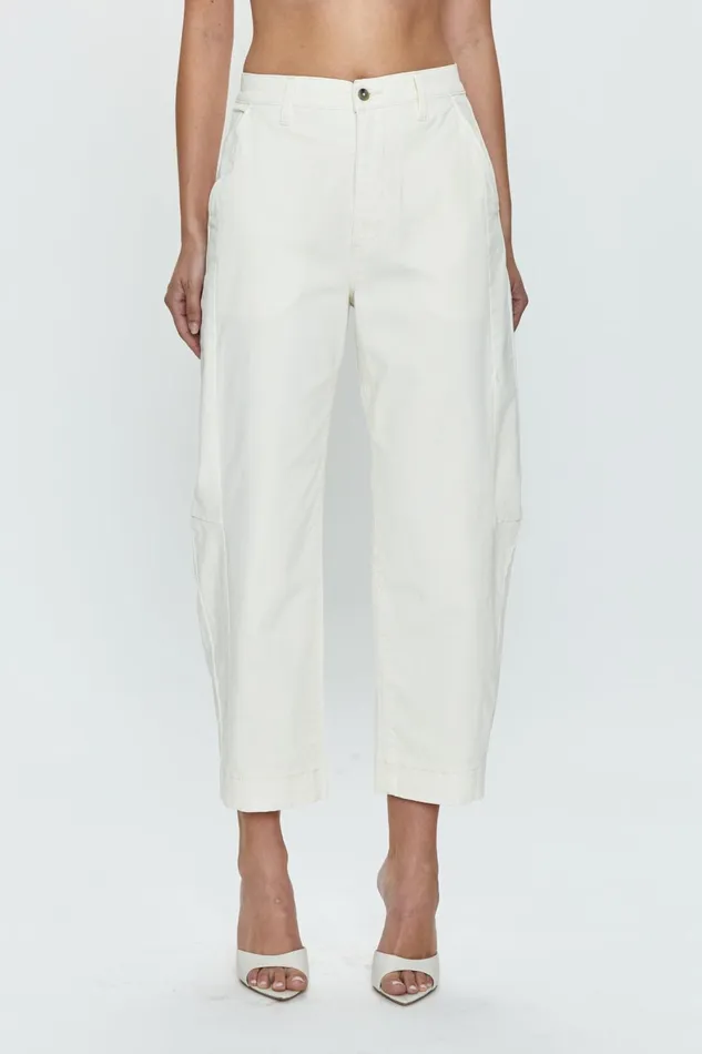 Pistola Denim Eli High Rise Arched Trouser 8211 Eggshell Women Pants