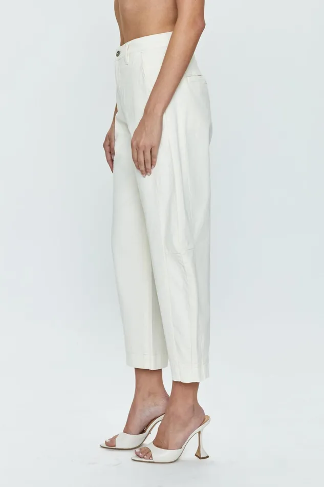 Pistola Denim Eli High Rise Arched Trouser 8211 Eggshell Women Pants
