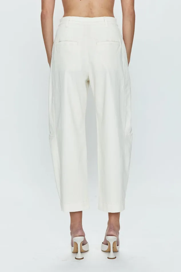 Pistola Denim Eli High Rise Arched Trouser 8211 Eggshell Women Pants