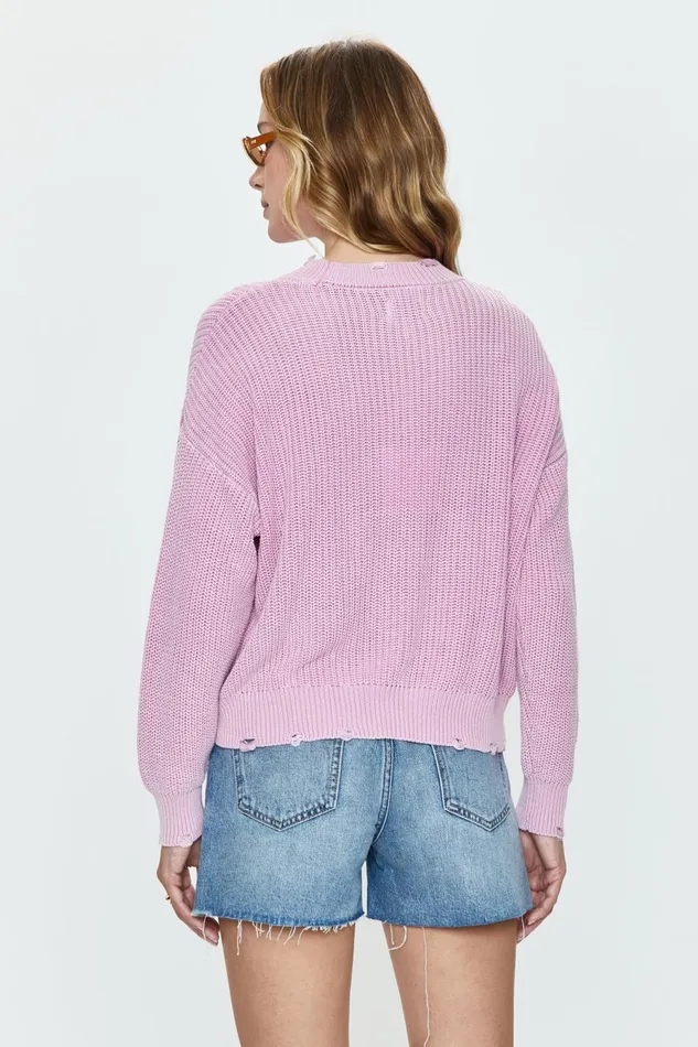 Pistola Denim Eva Crew Neck Sweater 8211 Sandwashed Pink Women Sweaters and Knits
