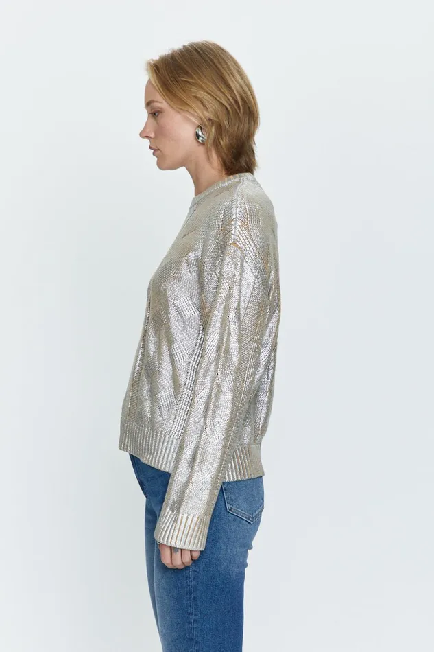 Pistola Denim Everly Cable Sweater 8211 Gilded Castle Women Sweaters and Knits