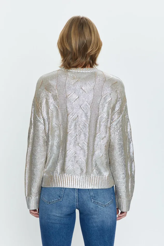 Pistola Denim Everly Cable Sweater 8211 Gilded Castle Women Sweaters and Knits