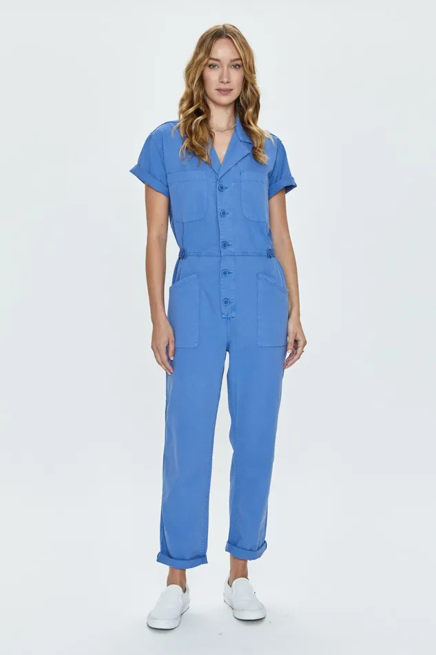 Pistola Denim Grover Field Suit 8211 Ocean Blue Women Jumpsuits and Rompers