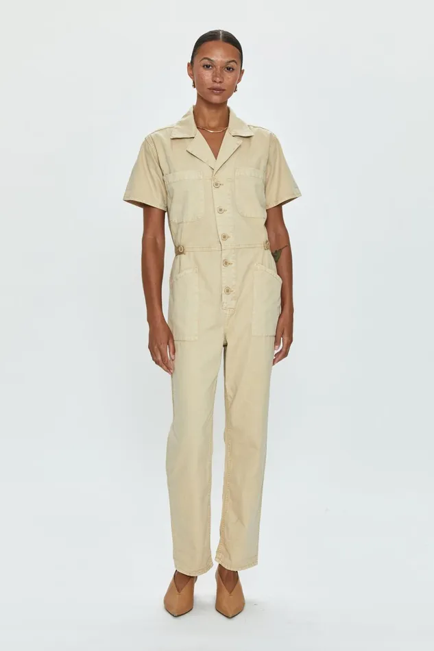 Pistola Denim Grover Jumpsuit 8211 Champagne Women Jumpsuits and Rompers