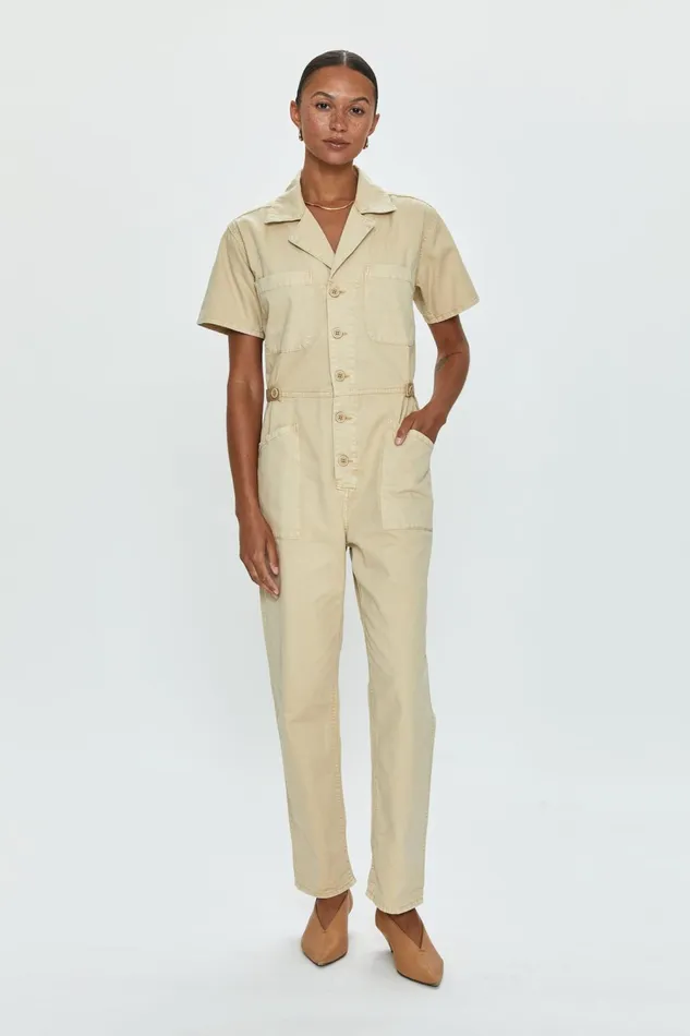 Pistola Denim Grover Jumpsuit 8211 Champagne Women Jumpsuits and Rompers